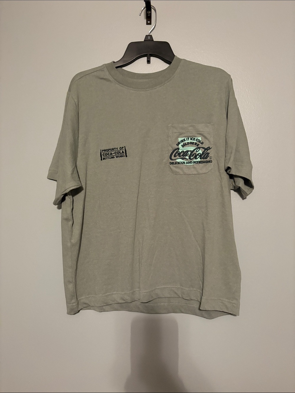 Coca Cola Men's Short Sleeve Pocket Tee - Sage Green NWT